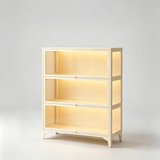 Steel Frame Tempered Glass Display Cabinet | Flip-Up Doors | Removable Legs