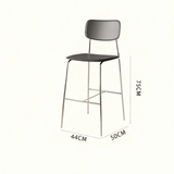 Modern Saddle Leather Bar Stool with Chrome Frame