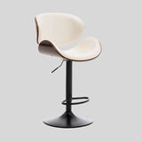 Adjustable Swivel Bar Stool with Ergonomic Design and Leather Seat