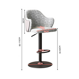 Cotton Linen Swivel Bar Stool – Adjustable Height Counter Chair