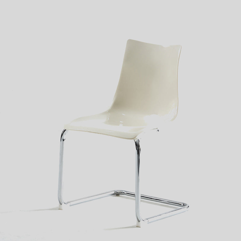 Sleek Acrylic Dining Chair - Modern Design with Chrome Base for Versatile Use