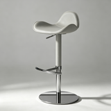Saddle Leather Bar Stool - Swivel and Height Adjustable Kitchen Island Seat