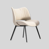 Modern Curved Leather Dinning Chair - Contemporary Comfort for Stylish Spaces