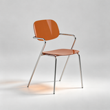 Acrylic Dining Armchair with Chrome Frame - Cafe Style