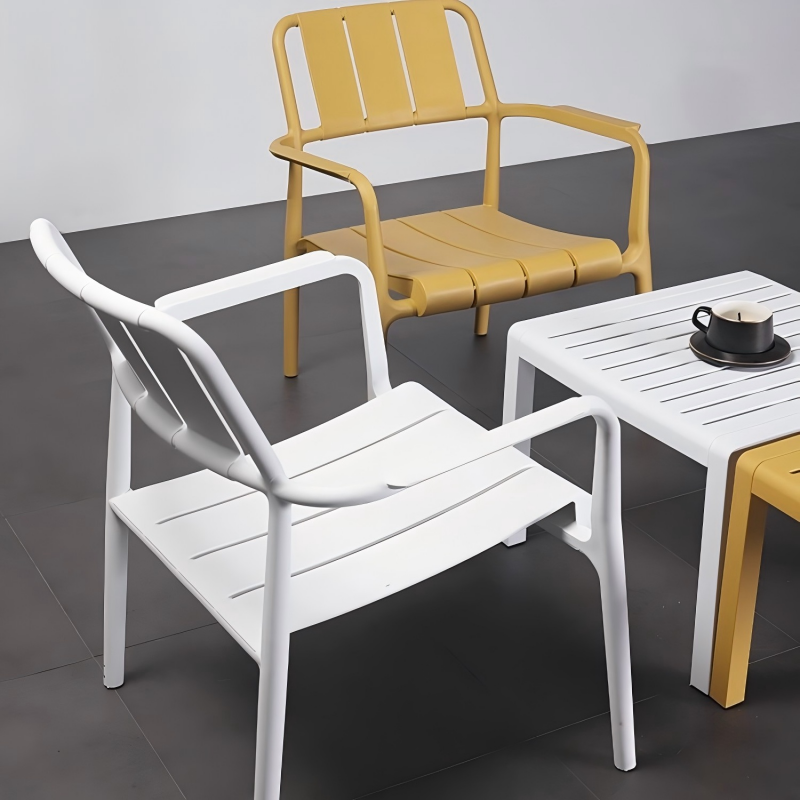 Modern Outdoor Lounge Armchair – All-Weather Stackable Patio Chair