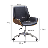 Two-Tone Shell Swivel Chair – Leather Seat, Chrome Base, Casters or Fixed Legs