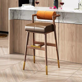 Nordic Solid Wood Bar Chairs Modern bar Furniture High Stool Soft Cushion Bar Chair Minimalist Front Desk Backrest Bar Chair