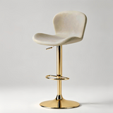 Swivel Bar Stool with Saddle Leather Seat & Gas Lift | Carbon Steel Frame