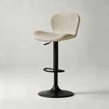 Swivel Bar Stool with Saddle Leather Seat & Gas Lift | Carbon Steel Frame