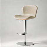 Swivel Bar Stool with Saddle Leather Seat & Gas Lift | Carbon Steel Frame