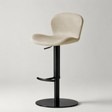 Swivel Bar Stool with Saddle Leather Seat & Gas Lift | Carbon Steel Frame