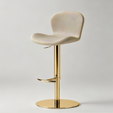 Swivel Bar Stool with Saddle Leather Seat & Gas Lift | Carbon Steel Frame