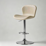 Swivel Bar Stool with Saddle Leather Seat & Gas Lift | Carbon Steel Frame