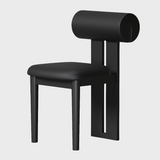 Modern Minimalist Chair with Upholstered Roll Backrest