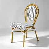French Rattan Outdoor Chair | Weatherproof Wicker Cafe & Patio Bistro Chair