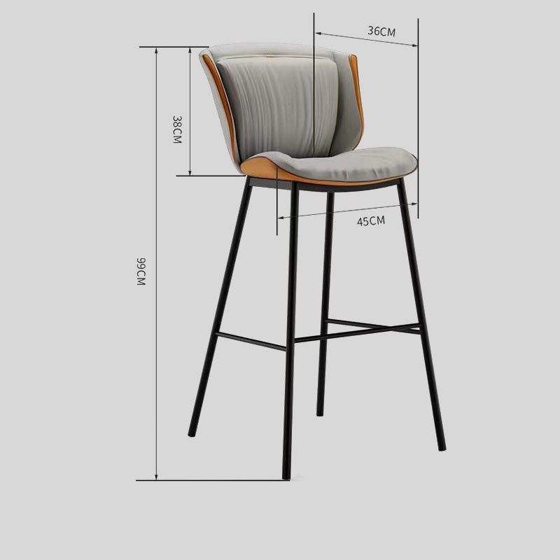 Contemporary Padded Bar Stool with Sleek Metal Legs for Modern Spaces