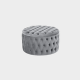 Round Tufted Storage Ottoman – Nordic Velvet Footstool with Hidden Compartment
