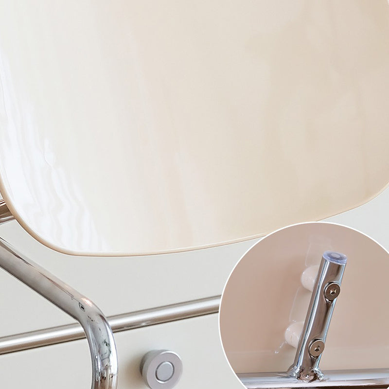 Modern Glossy Acrylic Armchair – Minimalist Dining & Café Chair with Chrome Frame