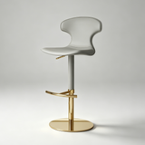 Modern Luxury Saddle Leather Bar Stool - Adjustable Swivel Counter Chair