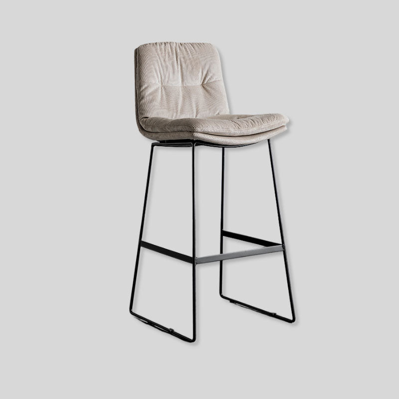 Kitchen Counter Stool Breakfast Chair, Plush Industrial Bar Stool with Modern Metal Frame