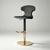 Modern Luxury Saddle Leather Bar Stool - Adjustable Swivel Counter Chair
