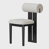 Modern Minimalist Chair with Upholstered Roll Backrest