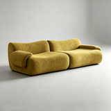 Frameless Deep Seat Sectional Sofa | Stain-Proof Teddy Fleece | Modular & Vacuum-Packed