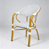 French Rattan Outdoor Chair | Weatherproof Wicker Cafe & Patio Bistro Chair