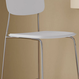 Modern Saddle Leather Bar Stool with Chrome Frame