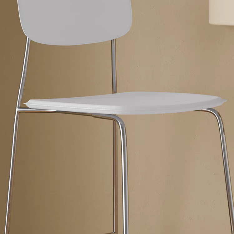 Modern Saddle Leather Bar Stool with Chrome Frame