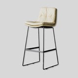 Kitchen Counter Stool Breakfast Chair, Plush Industrial Bar Stool with Modern Metal Frame