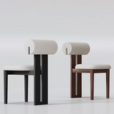 Modern Minimalist Chair with Upholstered Roll Backrest