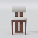 Modern Minimalist Chair with Upholstered Roll Backrest