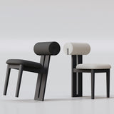 Modern Minimalist Chair with Upholstered Roll Backrest