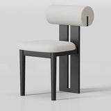 Modern Minimalist Chair with Upholstered Roll Backrest