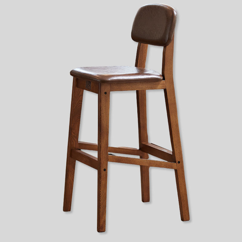 Luxury Modern Solid Wood Bar Stool with or Without Back, Nordic Style Pub Barstool for Kitchen Island Salon Bar Chairs High Barstool