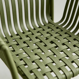 Stackable Outdoor Dining Armchair - Slatted Design for Cafe & Patio