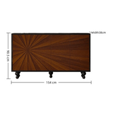 Colección de gabinetes de madera con incrustaciones Sunburst vintage