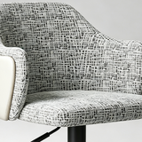 Cotton Linen Swivel Bar Stool – Adjustable Height Counter Chair