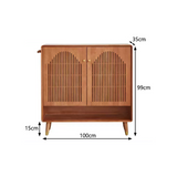 Nordic Walnut Solid Wood Shoe Cabinet