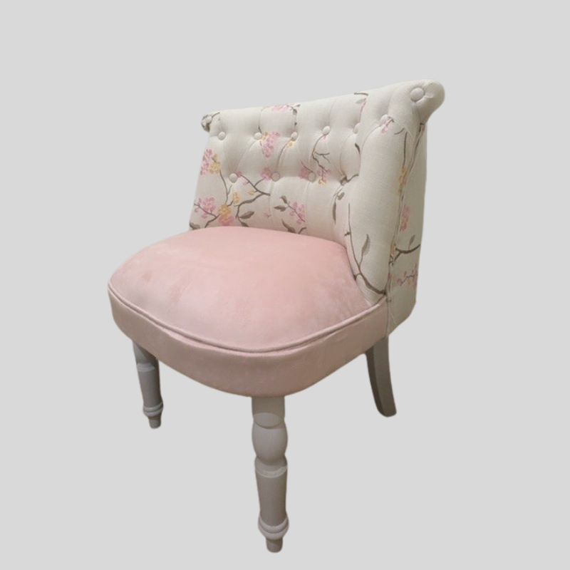 French Floral Velvet Vanity Chair