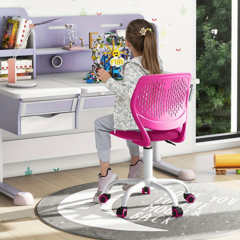 Modern Pink Kids Swivel Study Chair