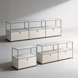 USM Modular Stainless Steel Sideboard | Mid-Century Storage Cabinet | STOOLTOPIA
