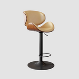 Ergonomic Leather Swivel Bar Stool - Adjustable Height with 360° Rotation