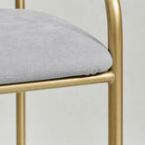 Upholstered Bar Stool with Gold Metal Frame - Velvet or Leather High Chair