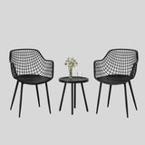 Modern Outdoor Bistro Set with Mesh Design - Durable and Weatherproof 3-Piece Patio Furniture