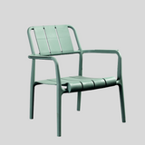 Modern Outdoor Lounge Armchair – All-Weather Stackable Patio Chair