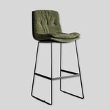 Kitchen Counter Stool Breakfast Chair, Plush Industrial Bar Stool with Modern Metal Frame