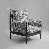 Mid-Century Accent Lounge Chair | Jacquard Fabric, Solid Rubber Wood, Optional Ottoman & Side Table