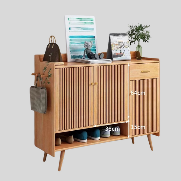 Nordic Walnut Solid Wood Shoe Cabinet